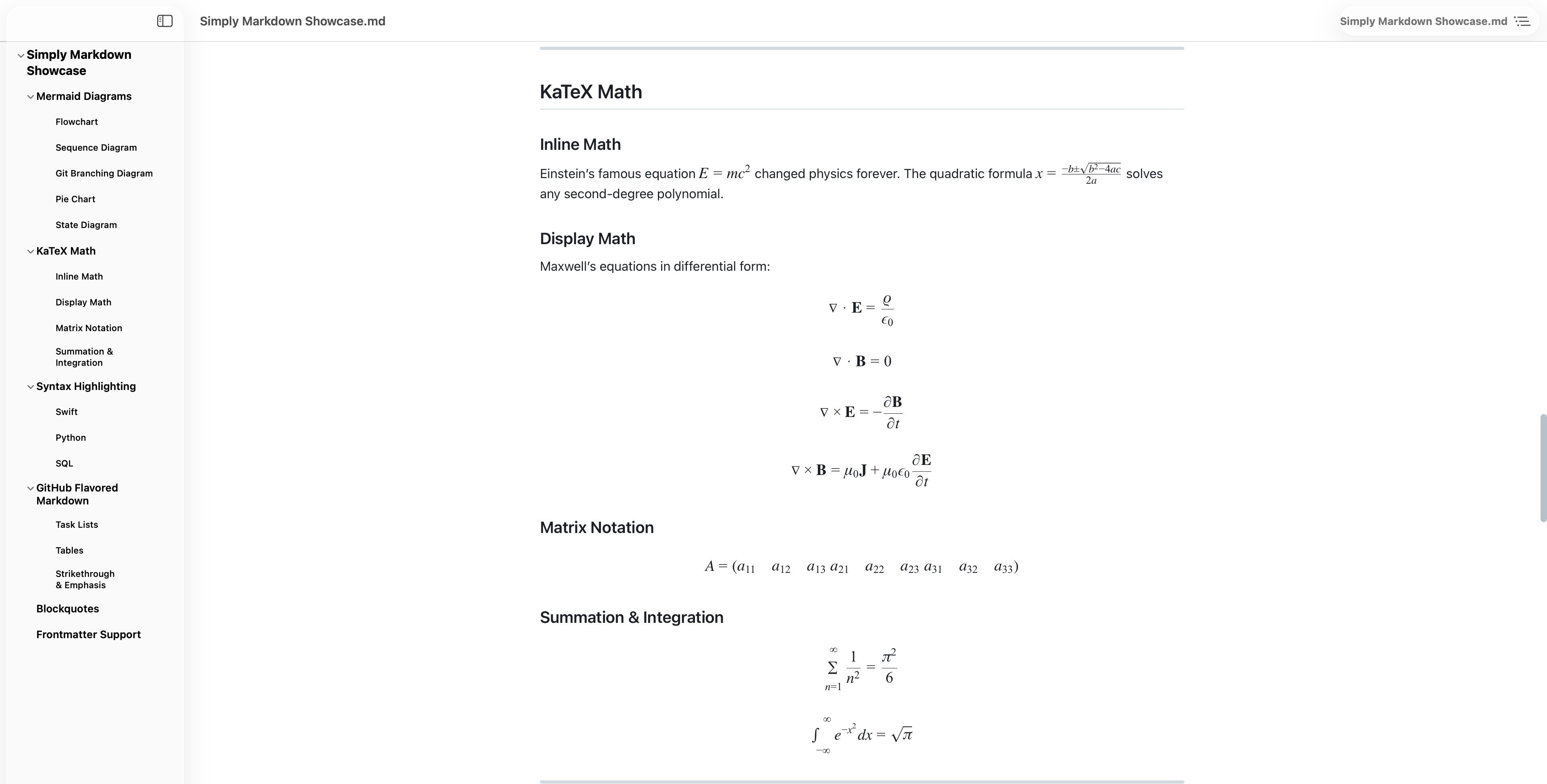 KaTeX math rendering